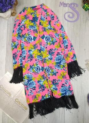 Кардиган женский boohoo с длинным рукавом и бахромой разноцветный размер m1 фото