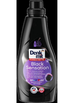 Безфосфатний гель для прання чорної білизни denkmit sensation black 40 прань 1л