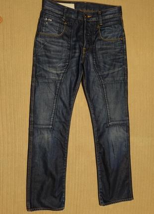 Прямые узкие фирменные джинсы с потертостями g-star raw 3301 south east district jeans 30/30 р