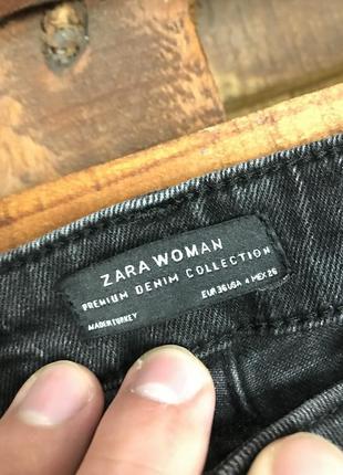 Женские джинсы (штаны, брюки) с нашивкой zara (зара срр идеал оригинал черные)6 фото