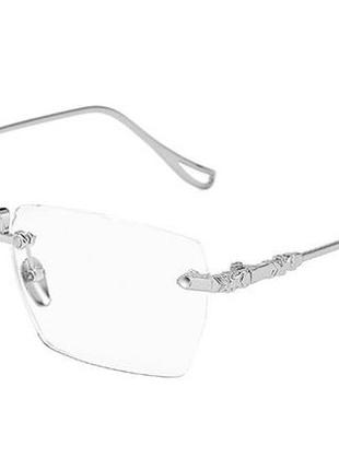 Очки для зрения унисекс с диоптриями, серебряный цвет1 фото