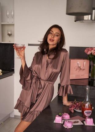 Халат пенюар шовк сатин