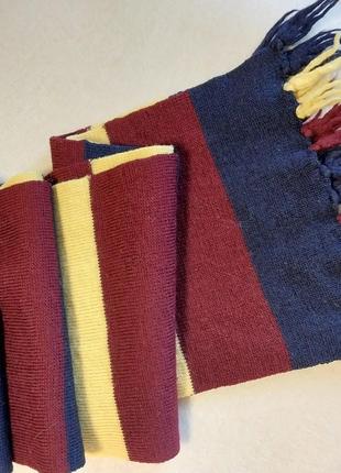 Высококачественный теплый фирменный шарф из натуральной шерсти