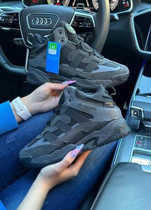 Зимові жіночі кросівки adidas originals niteball high fur | адідас | зима | шкіра, замша, хутро | утеплені | взуття | високі кросівки