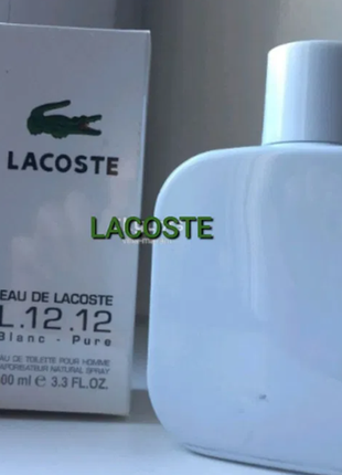 Вишукані парфуми masculino lacoste eau de l.12.12 blanc pure 100 мл