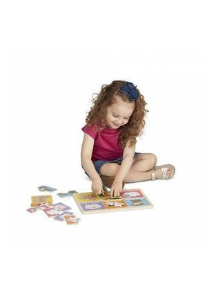 Деревяные пазлы в футляре друзья фермы melissa&doug md313632 фото