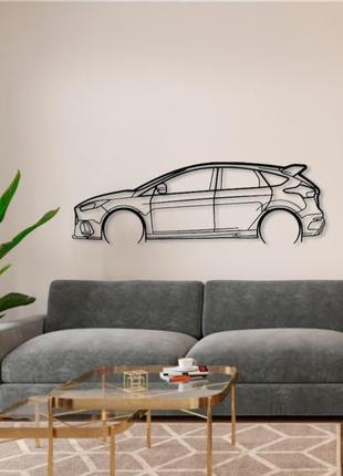 Авто ford focus rs, декор на стіну з металу2 фото