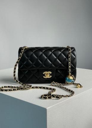 Сумка chanel classic 1.55 small single flap in black