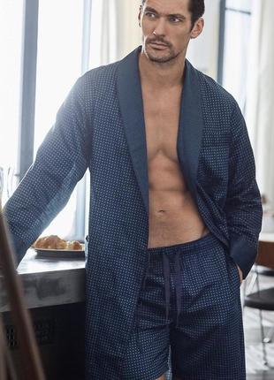 Чоловічій міді бавовна халат david gandy принт