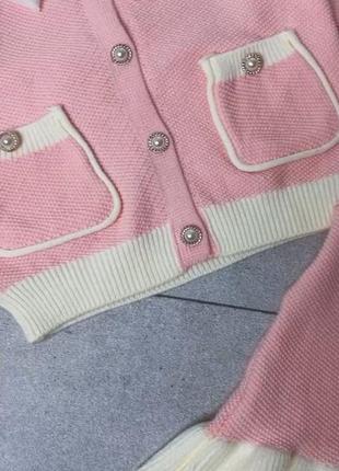Стильний образ  двійка рожева з бантиком ❤️
кофточка +спідничка4 фото