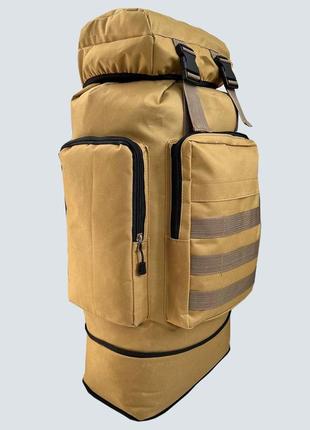 Армійський рюкзак тактичний 70 л водонепроникний туристичний рюкзак. колір: койот4 фото