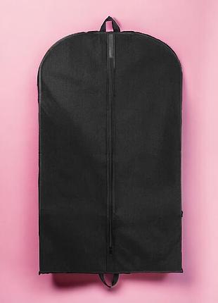 Чохол для зберігання одягу 60х150 см із повітропроникної тканини "спанбонд", дві ручки, колір чорний
