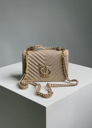 Pinko love bag click baguette beige сумочка сумка
