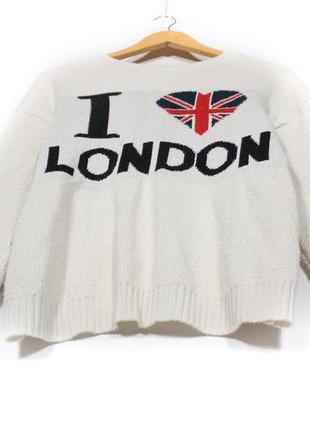 Вінтажний светр жіночий i love london розмір s y2k raf simons made in u.k2 фото