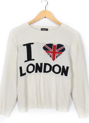 Винтажный свитер женский i love london размер s y2k raf simons made in u.k