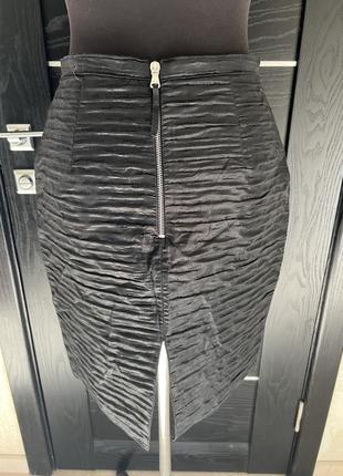Фактурна атласна спідниця юбка карандаш3 фото