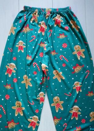 Новогодние брюки пижамные4 фото
