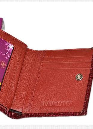 Маленький женский кожаный кошелек henghuang hn-209 red, натуральная кожа5 фото
