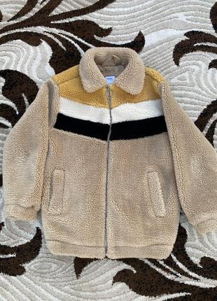 Жіноча зимова тедді шубка bershka оригінал / стильна тепла шуба від бренду бершка