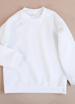 Базовый качественный трикотажный однотонный свитшот кофта двунитка для мальчика девочки черный белый серый беж8 фото