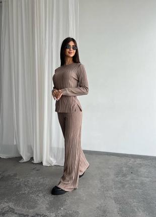 Костюм брючины палаццо трикотаж