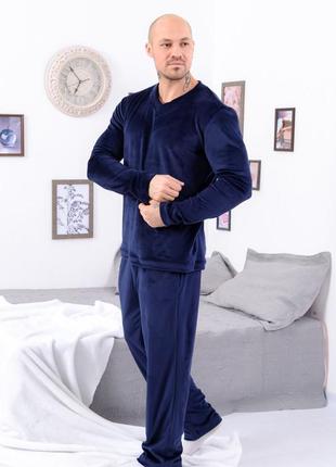 Чоловіча велюрова піжама, домашній велюровий комплект для чоловіків, піжама велюр плюш, плюшева вельветова піжама
