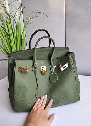 Брендовая сумка кожаная в стиле hermes birkin 35