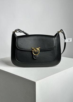 Женская кожаная сумка pinko mini love bag Ergo saddle simply black