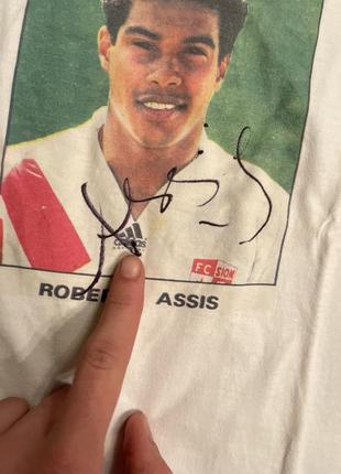 Колекційна футболка джерсі з автографом гравця fc sion roberto assis ( брат роналдіньо)2 фото