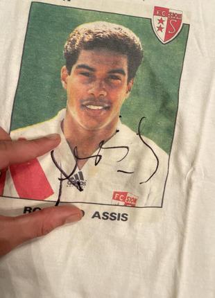 Коллекционная футболка джерси с автографом игрока fc sion roberto assis ( брат роналдинго)5 фото