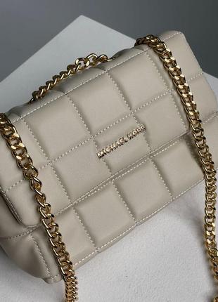 Сумка michael kors soho small quilted leather shoulder bag beige