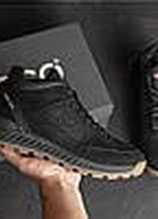 Зимние мужские кроссовки из нубука для зимы, нубуковые кроссовки на меху черн *е19 чорн.нуб*2 фото