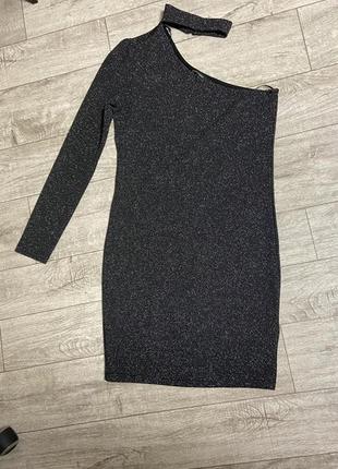 Черное блестящее платье 42-44 lcv casual