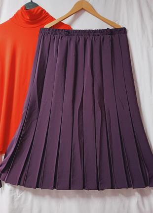 Шёлковая юбка в складку, цвет баклажан,44-48разм.англия.
