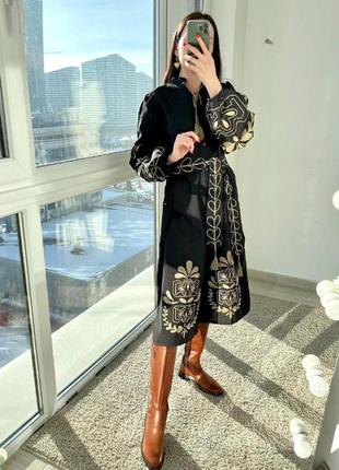 Колоритна сукня вишиванка, українська сукня вишиванка, етно плаття з вишивкою