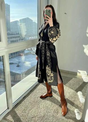 Колоритна сукня вишиванка, українська сукня вишиванка, етно плаття з вишивкою