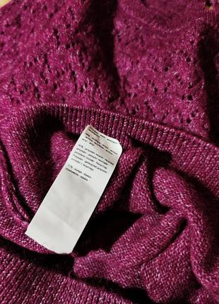 Promod 🍒бордовый меланжевый свитер, сверху ажурная вязка

11% альпака10 фото