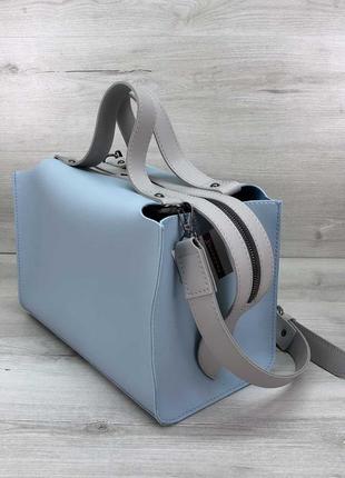 Знижка до 29! жіноча сумка з косметичкою 2в1 блакитного кольору2 фото