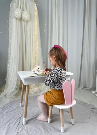 Детский столик и стульчик белый. столик с ящиком для карандашей и разукрашек2 фото