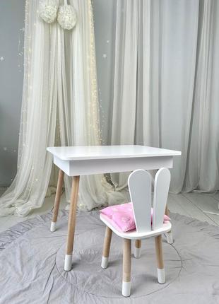 Детский столик и стульчик белый. столик с ящиком для карандашей и разукрашек6 фото