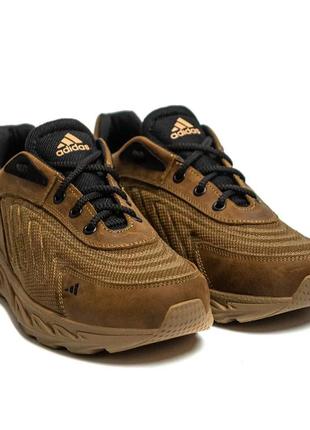 Летние мужские кроссовки сетка adidas ozelia (адидас) коричневые повседневные на лето *a-04 ол.сет*3 фото