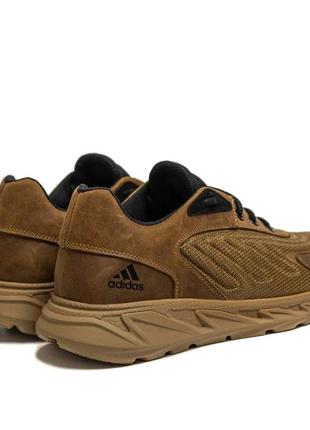 Летние мужские кроссовки сетка adidas ozelia (адидас) коричневые повседневные на лето *a-04 ол.сет*5 фото