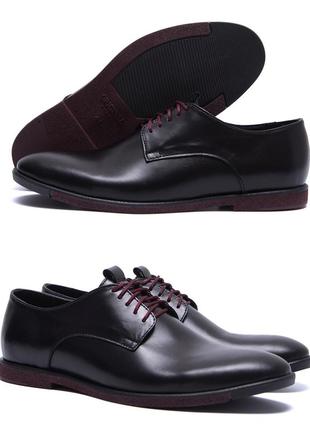 Мужские кожаные туфли vankristi классические черные стильные из натуральной кожи, без предоплаты *vk 500 кожа*1 фото