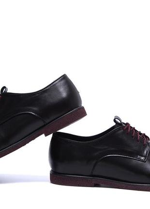 Мужские кожаные туфли vankristi классические черные стильные из натуральной кожи, без предоплаты *vk 500 кожа*8 фото