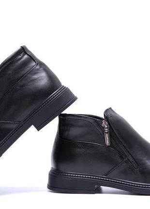 Класичні черевики чоловічі зимові шкіряні, теплі повсякденні черевики чоловічі на хутрі *vk 155 бот*7 фото