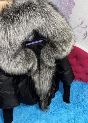 Пуховик жіночий з натуральним хутром