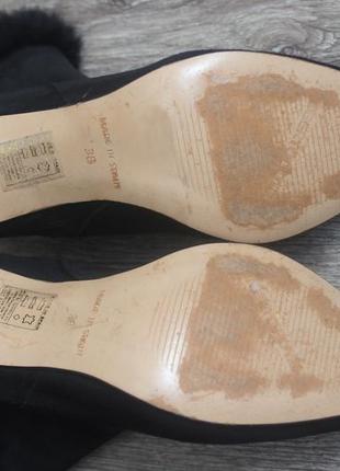 Іспанські замшеві черевики ботильйони з опушкою на шпильці від roberto botella6 фото