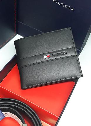 Мужской кожаный кошелек мужской кожаный ремень черный коричневый подарочный набор