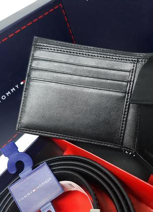 Мужской кожаный кошелек мужской кожаный ремень черный коричневый подарочный набор