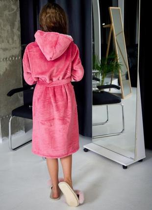 Халат дитячий теплий для дівчинки. зимові махрові халати для дітей і підлітків.4 фото